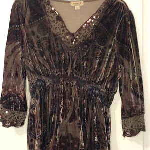 NWOT Velvet Multicolored Top Size L